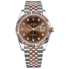 Rolex Datejust Jubilee 126331-0004 41mm Chocolate Diamond Dial Stainless Stee…