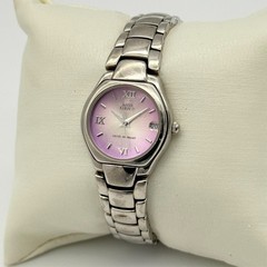 Ladies ANNE KLEIN Silver Tone, Purple Dial, Steel Bracelet Watch, 23mm, 10/3885