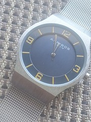 Akribos XXIV AK851BU Slim Classic Bold Blue Dial Mesh Bracelet Mens Watch