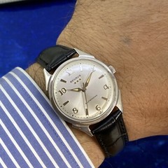 Vintage 1960’s Man’s BENRUS 3 Stars Stunning Silver Dial Fully Serviced WARRANTY