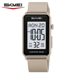 SKMEI Men Rectangle Watch LED Countdown Wristwatch Boys Girl Digital Sport Watch