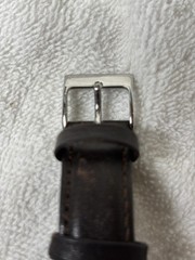 Eddie Bauer Military-Style Field Watch Day/Date French Mov’t Brown Leather Band