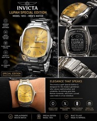 Invicta Lupah Special Edition Men’s Quartz Gold Dial Steel Bracelet 30m
