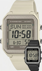 Casio Watch W-221H Digital 10-Year Battery 50M Water Resist Sport Square W-221