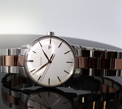 Auth. Rado Coupole Steel & Rose Gold Quartz 37.7mm Wrist Watch ref 2286