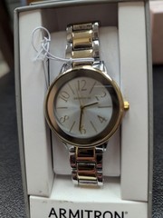 Armitron Men’s Dress Watch with Large Round Dial & Silver Tone Bracelet New