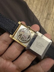 Vintage Seiko 2220-3190 Manual Wind Gold Tone Rectangular Roman Dial Watch