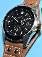 INVICTA BUNDT STRAP MULTI-DIAL DAY DATE COACHMAN QUARTZ WATCH BLACK BRONZE BROWN