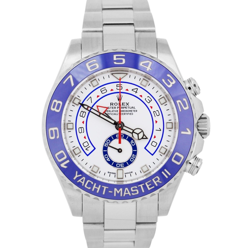 PAPERS Rolex Yacht-Master II NEW HANDS 44mm Blue 116680 Stainless YM2 Watch BOX