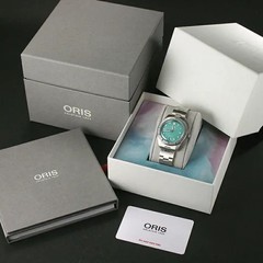Oris Diver 01 733 7771 4057 38mm Stainless Steel Green Wristwatch #SU1089