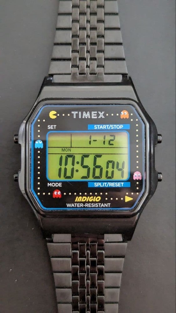 TIMEX Pacman Collab Digital Watch Black Mens Limited Edition Classic