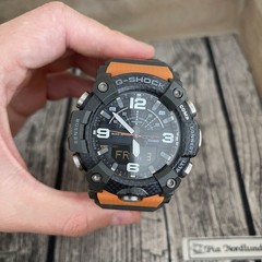 G-SHOCK MUDMASTER 55mm Carbon Case Orange Resin Strap Men’s Watch – (GGB100-1A9)