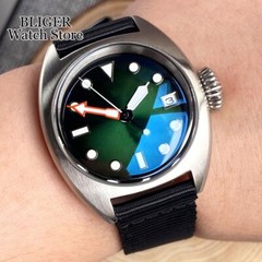 Miyota 8215 200M Water Resistent 36MM Dive Watch for Men Sunburst Red Green Dial