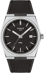 TISSOT PRX QUARTZ BLACK DIAL RUBBER STRAP MEN’S WATCH T137.410.17.051.01