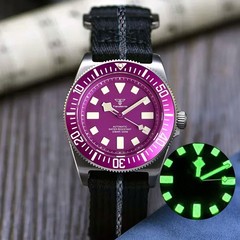 Tandorio Purple FXD Titanium 42mm Men Watch Sapphire Glass Automatic PT5000 Movt