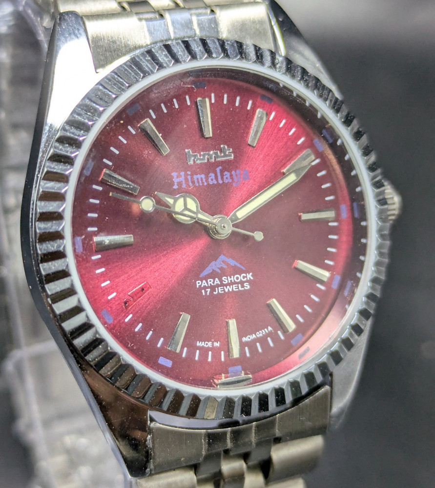 vintage HMT HIMALAYA manual winding 17 jewels red dial men’s watch