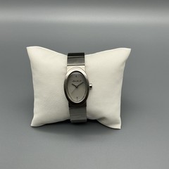 Eddie Bauer SM Oval Womens Watch 21mm Silver Stainless New Battery 6.25″
