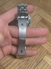Vintage 90s Fossil Blue AM-3541 Stainless Steel Quartz 100M Wristwatch