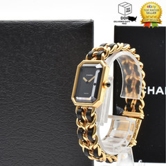 [ MINT w/Box ] CHANEL Paris Premiere H0001 L Black Gold Quartz 20mm Womens Watch