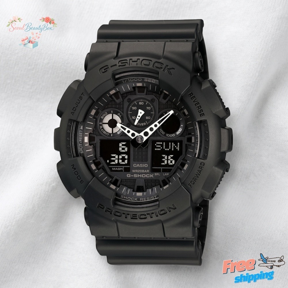 Casio G-SHOCK GA-100-1A1 Analog Digital Black Watch 200M 1000sec Genuine