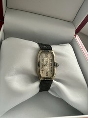 1920s Art “S&S” Deco 14k White Gold Filled Womens Watch W/ Silk Cord Rare