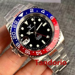 20ATM Tandorio 40mm 9 o’clock Crown Left-Handed GMT NH34A Automatic Men Watch