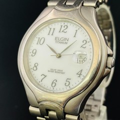 ELGIN FK-1149-C R8YC380 Solar Men Wristwatch White Working