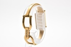[Exc+3] GUCCI 1500L Bangle Watch Black Dial Gold Plated Ladies Quartz 15cm JAPAN