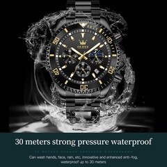 Men’s Fashion Analog Watch – Stainless Steel, Waterproof, and Luminous Feature