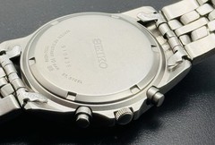 Seiko Watch Chronograph Black Dial Compass Bezel 100M Stainless Steel SND375P1