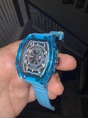 🔥🔥 NEW!! Invicta Racing CYCLONE Men’s PODIUM WATCH – 48.5mm Blue, Silver 48444