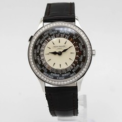 Patek Philippe World Time 18K White Gold Opaline Dial Automatic Watch 7130G-001