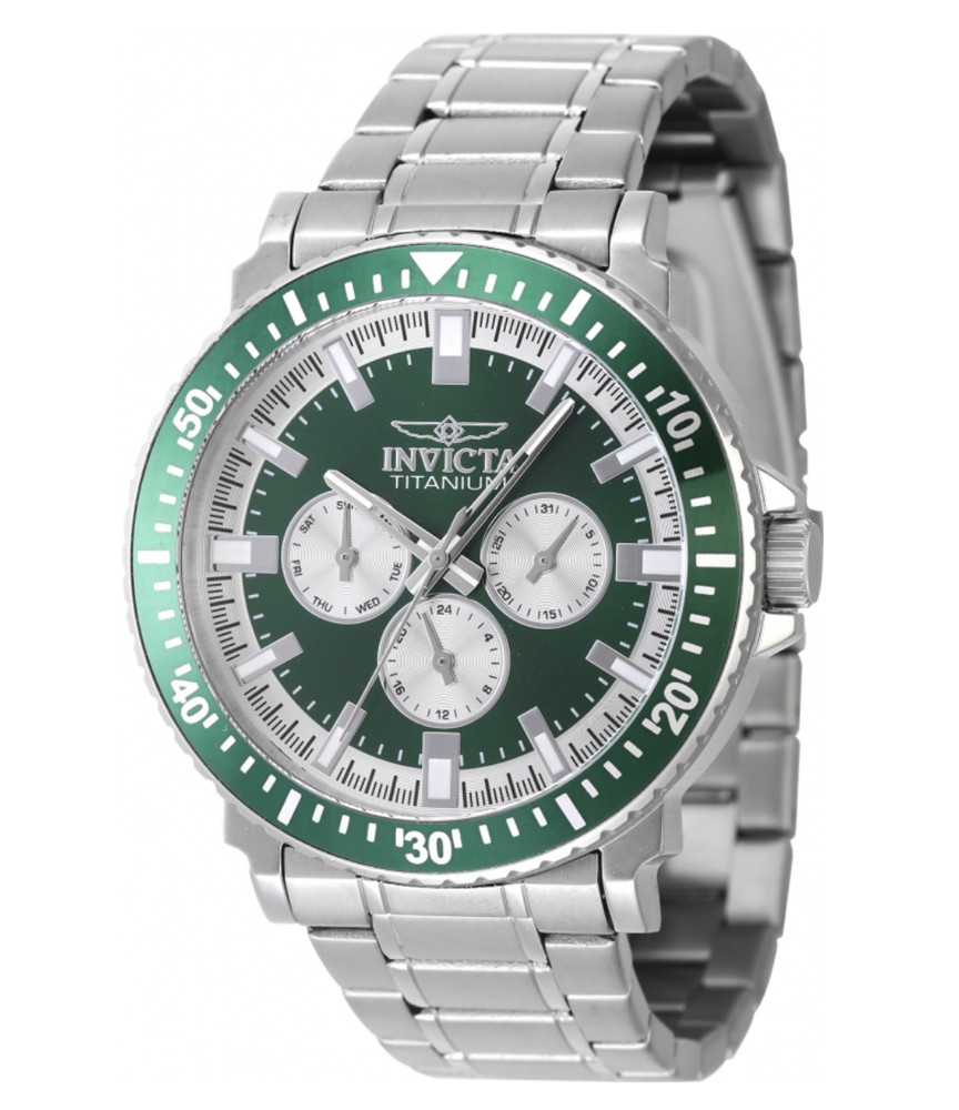 Invicta Ti-22 Titanium Men’s 44mm Green Dial Multifunction Date Watch 47514