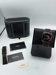 Atowak Ettore Red And Black Drift 4 Arm Wandering Hour Automatic! **FULL SET**