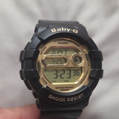 Casio Baby-G Women’s Shock Resistant 200m Digital Quartz Black/Gold Resin
