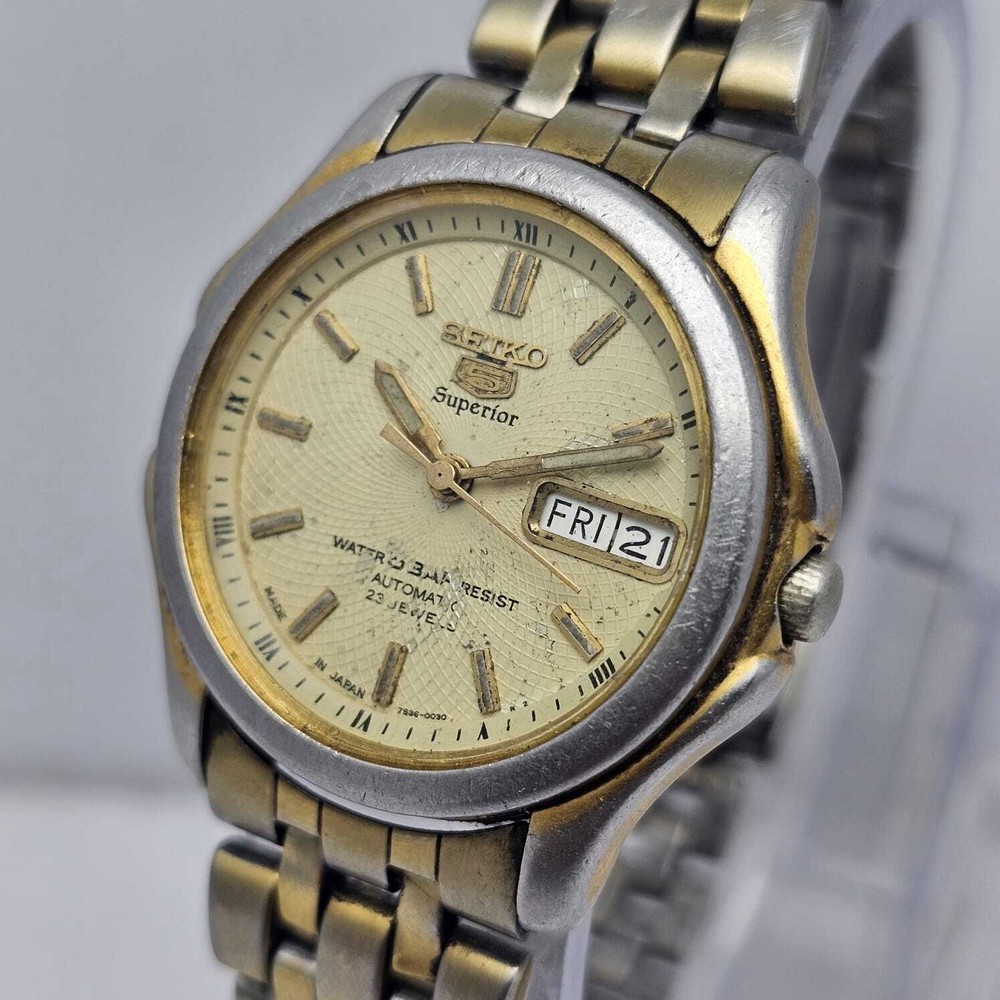 Seiko 5 Superior 7S36-0030 Automatic Day/Date Vintage Men’s Watch