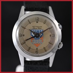 VINTAGE WITTNAUER ALARM MANUAL WINDING WITH MASTER MIX FEEDS LOGO DIAL MEN WATCH