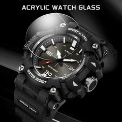 LIGE Men Watch Big Dial Quartz Analog Date Luminous Waterproof Sports Wristwatch