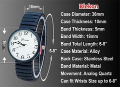 Blekon Collections Women’s 36mm Case Plain Casual Stretch Band Watch
