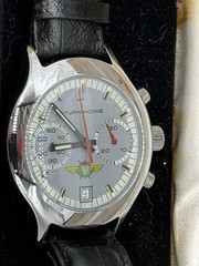 Poljot Sturmanskie Chronograph Mechanical Watch Silver/ Black Bracelet