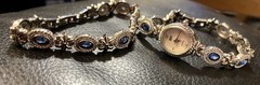 Gruen II Women GRT170 Dress Blue Stone Silver Tone Quartz 16mm Watch 7 1/2″