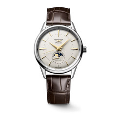 Longines Flagship Heritage Moonphase 38.5mm Ivory Dial Leather Watch L48154782