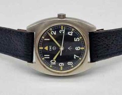 RARE 1979 CWC 2957/79 BRITISH MILITARY BLACK DIAL MANUAL WIND MAN’S WATCH / R075