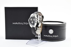 ▶️ HAMILTON Ventura H244121 Quartz Chronograph Black Dial Men’s Watch Swiss Made