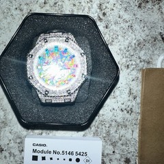 Iced Out GRA Moissanite Mod GSHOCK GA2100 Multicolor W/ Transparent Band NEW