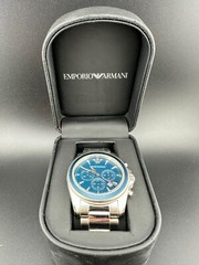 Emporio Armani Men’s Chronograph Date Blue Dial Quartz 43mm Watch AR-6091