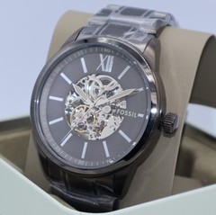 New Authentic Fossil Flynn Automatic Skeleton Grey Silver BQ2384 Men’s Watch