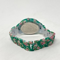 Kim Rogers Women’s Watch 39mm Green Pink Floral Spring Round New Battery 7″