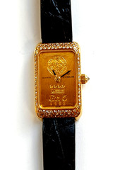 Corum 5 Grams Ingot Mechanical 18K & 24k Yellow Gold 999.9 Diamonds Bar
