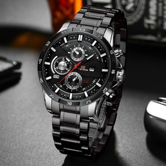 Top Men Watch Sports Style 46mm Large Leather Racing Style Casual Fashion